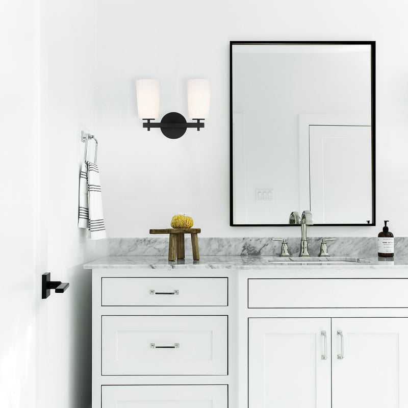Crystorama COL-102-BK Two Light Wall Sconce, Black