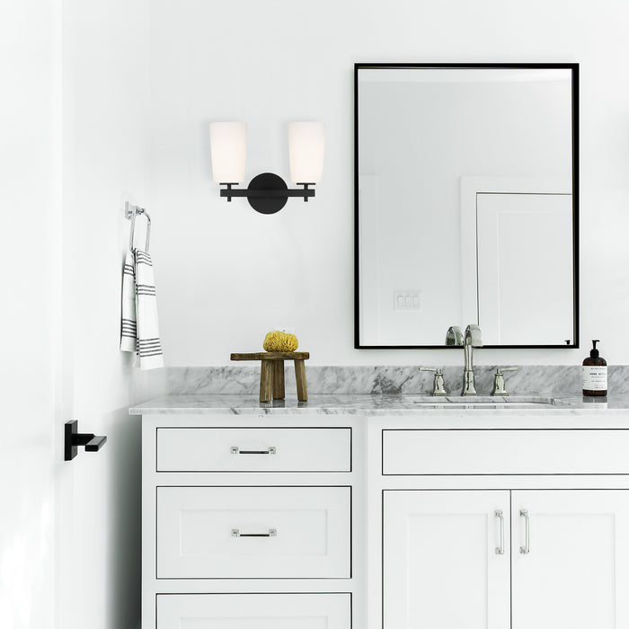 Crystorama COL-102-BK Two Light Wall Sconce, Black