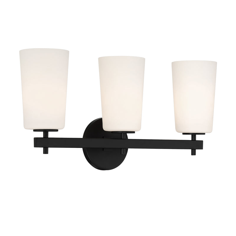 Crystorama COL-103-BK Three Light Wall Sconce, Black