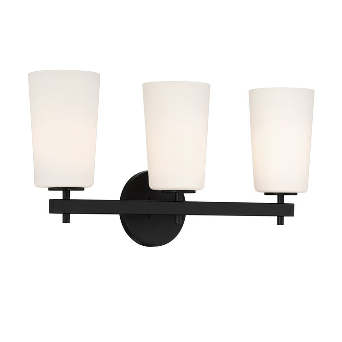 Crystorama COL-103-BK Three Light Wall Sconce, Black