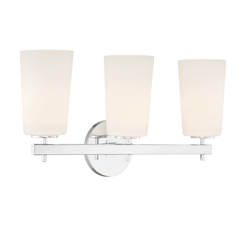Crystorama COL-103-CH Three Light Wall Sconce, Polished Chrome