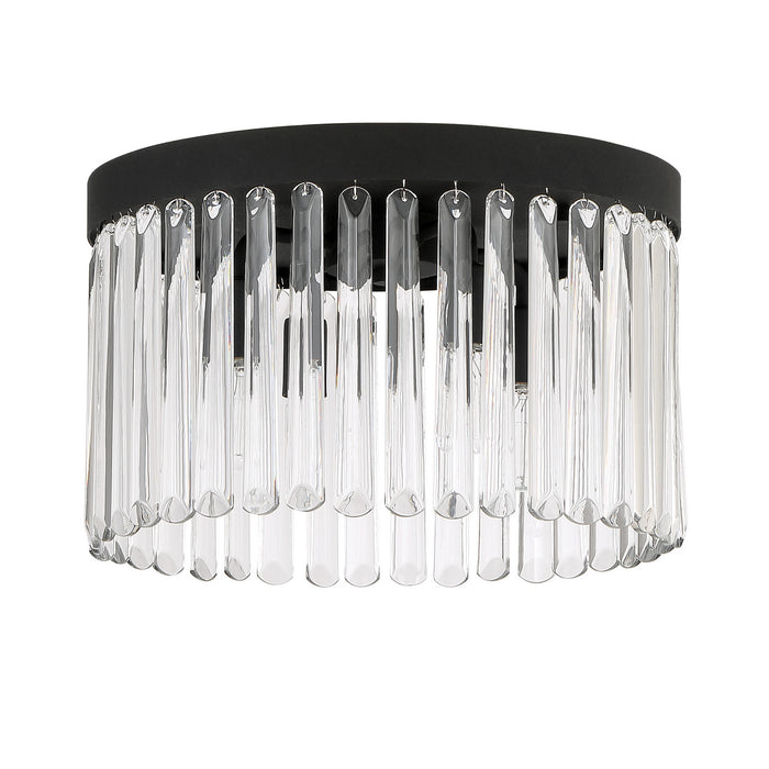 Crystorama EMO-5400-BF Four Light Flush Mount, Black Forged