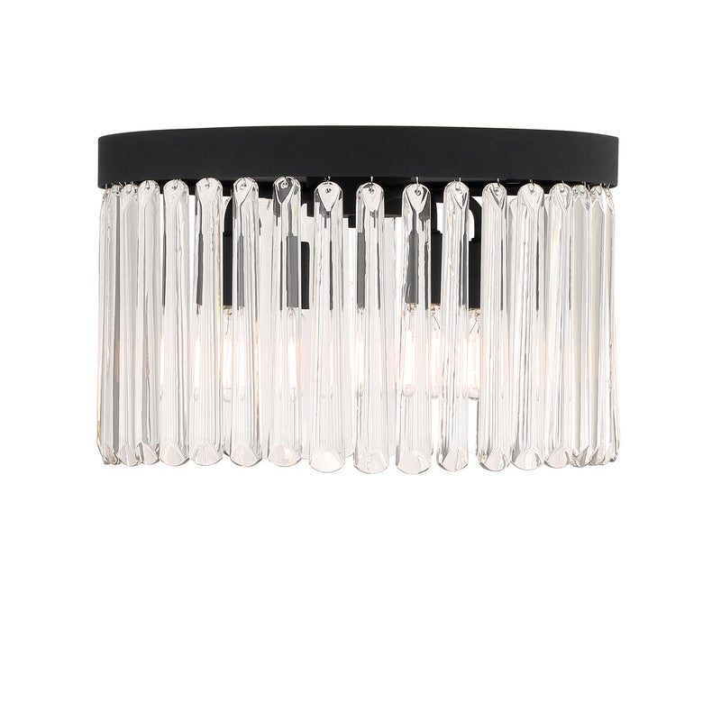 Crystorama EMO-5400-BF Four Light Flush Mount, Black Forged