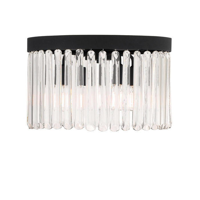 Crystorama EMO-5400-BF Four Light Flush Mount, Black Forged