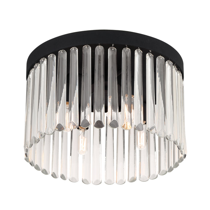 Crystorama EMO-5400-BF Four Light Flush Mount, Black Forged