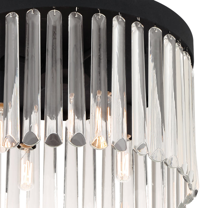 Crystorama EMO-5400-BF Four Light Flush Mount, Black Forged