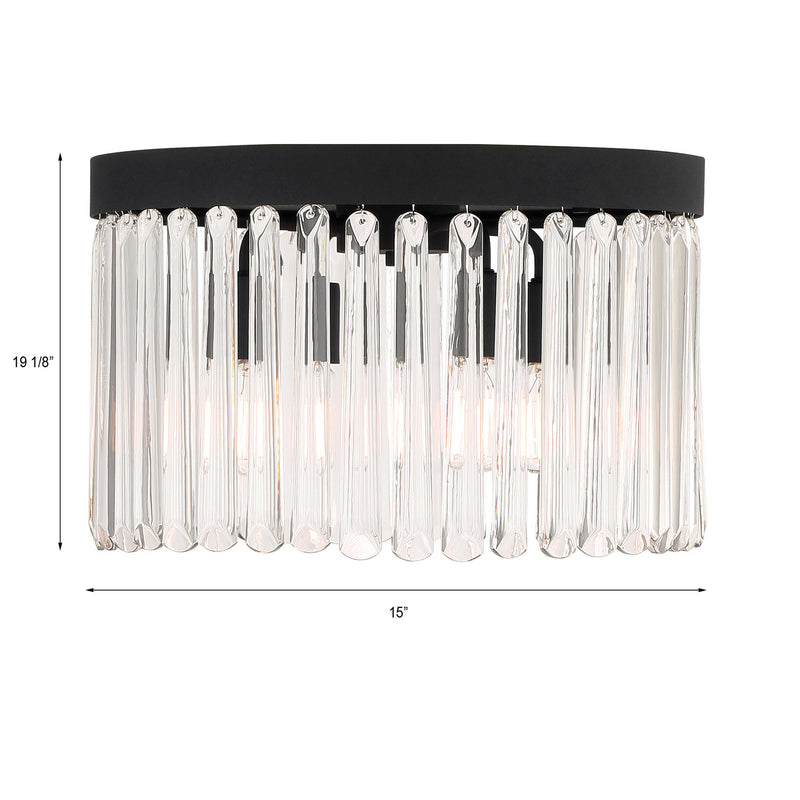 Crystorama EMO-5400-BF Four Light Flush Mount, Black Forged