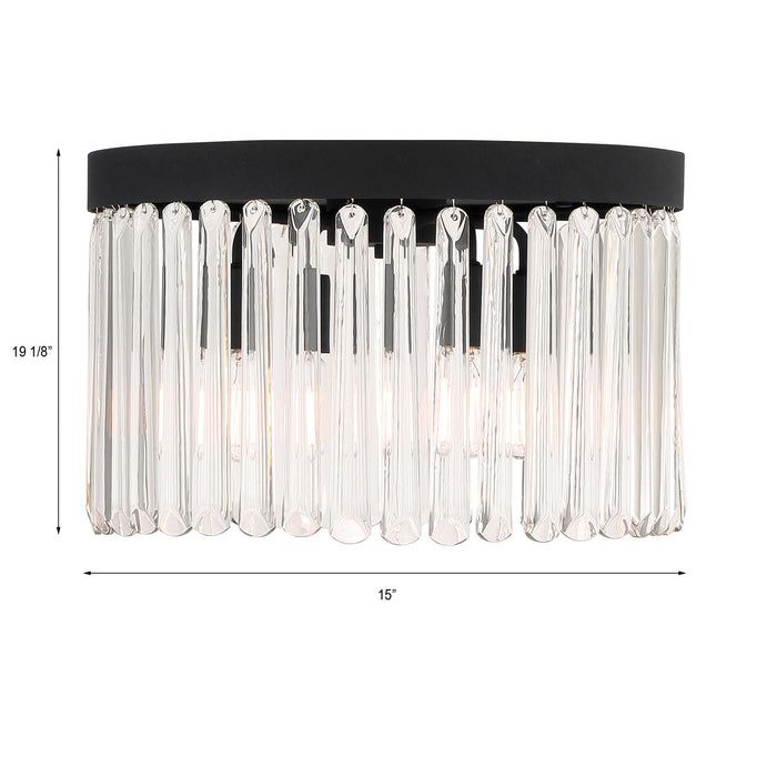 Crystorama EMO-5400-BF Four Light Flush Mount, Black Forged