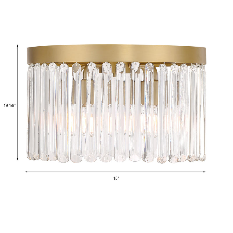 Crystorama EMO-5400-MG Four Light Flush Mount, Modern Gold