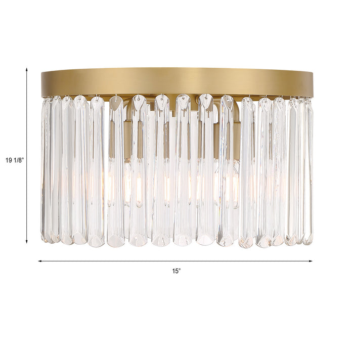 Crystorama EMO-5400-MG Four Light Flush Mount, Modern Gold