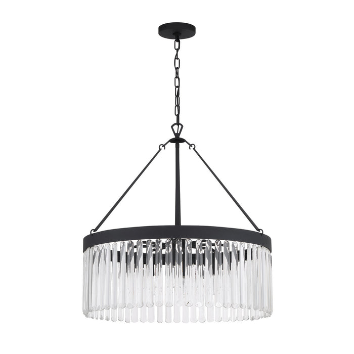 Crystorama EMO-5406-BF Eight Light Chandelier, Black Forged