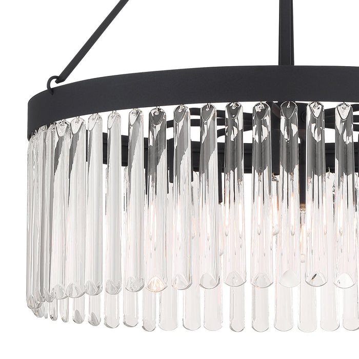 Crystorama EMO-5406-BF Eight Light Chandelier, Black Forged