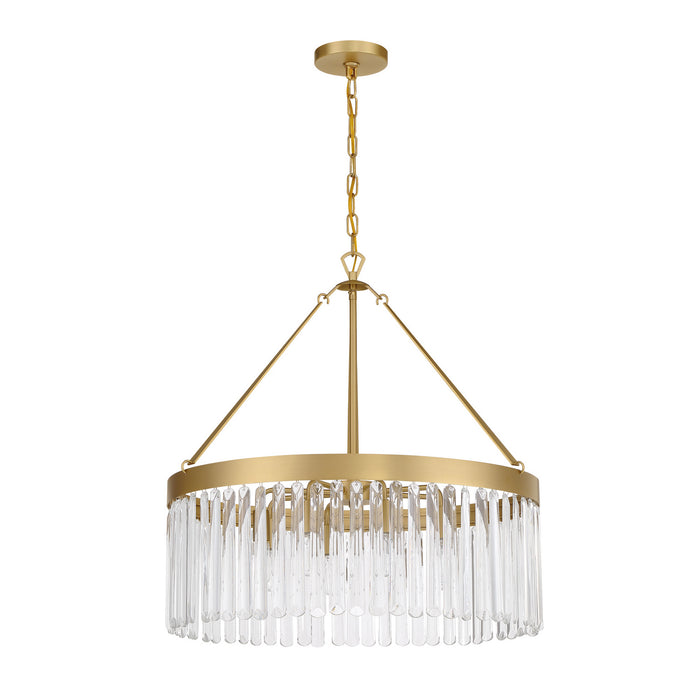 Crystorama EMO-5406-MG Eight Light Chandelier, Modern Gold