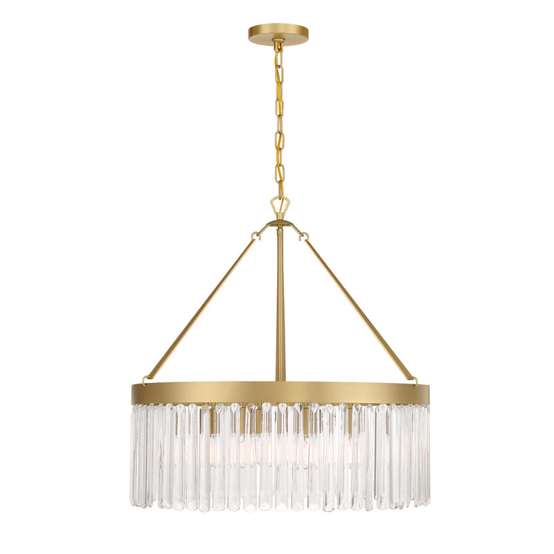 Crystorama EMO-5406-MG Eight Light Chandelier, Modern Gold