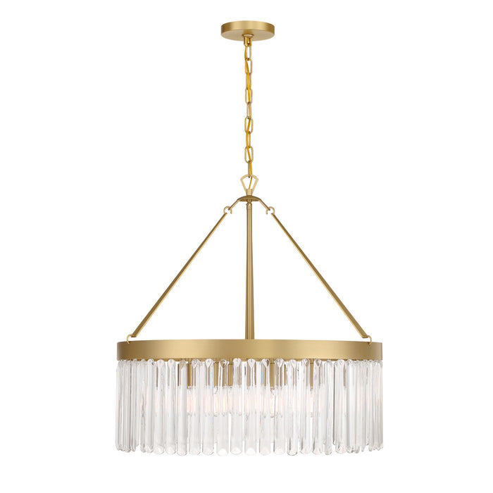 Crystorama EMO-5406-MG Eight Light Chandelier, Modern Gold