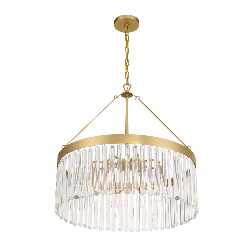 Crystorama EMO-5406-MG Eight Light Chandelier, Modern Gold