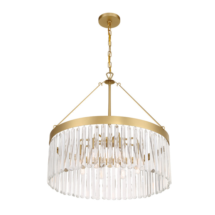 Crystorama EMO-5406-MG Eight Light Chandelier, Modern Gold