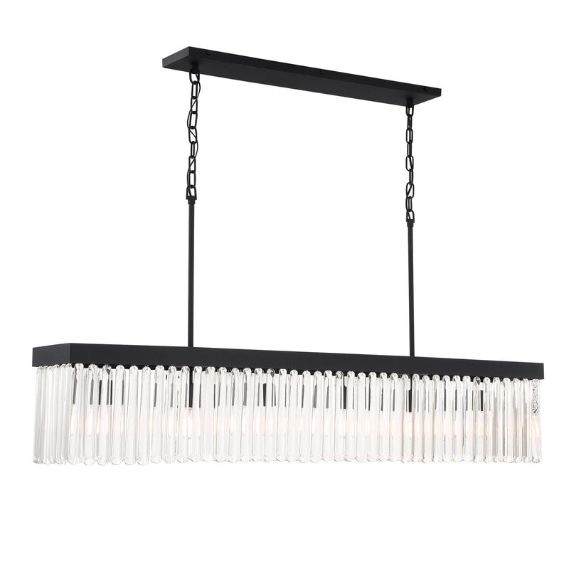 Crystorama EMO-5407-BF Six Light Chandelier, Black Forged