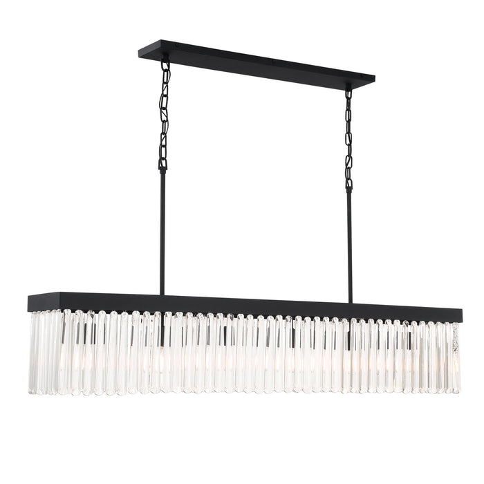 Crystorama EMO-5407-BF Six Light Chandelier, Black Forged
