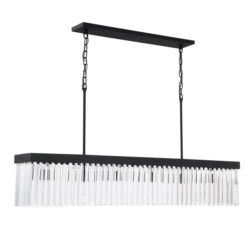 Crystorama EMO-5407-BF Six Light Chandelier, Black Forged