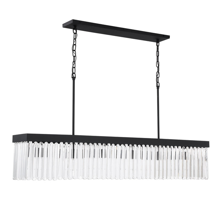 Crystorama EMO-5407-BF Six Light Chandelier, Black Forged