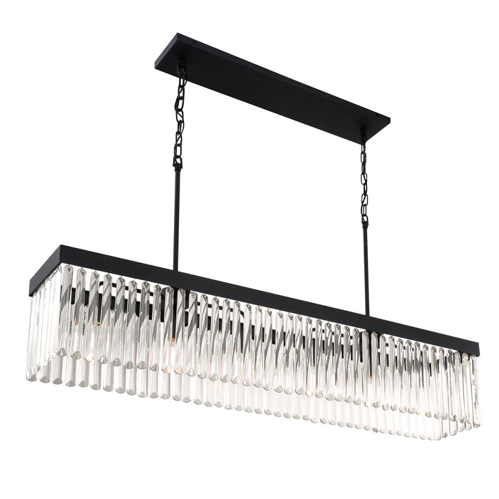 Crystorama EMO-5407-BF Six Light Chandelier, Black Forged