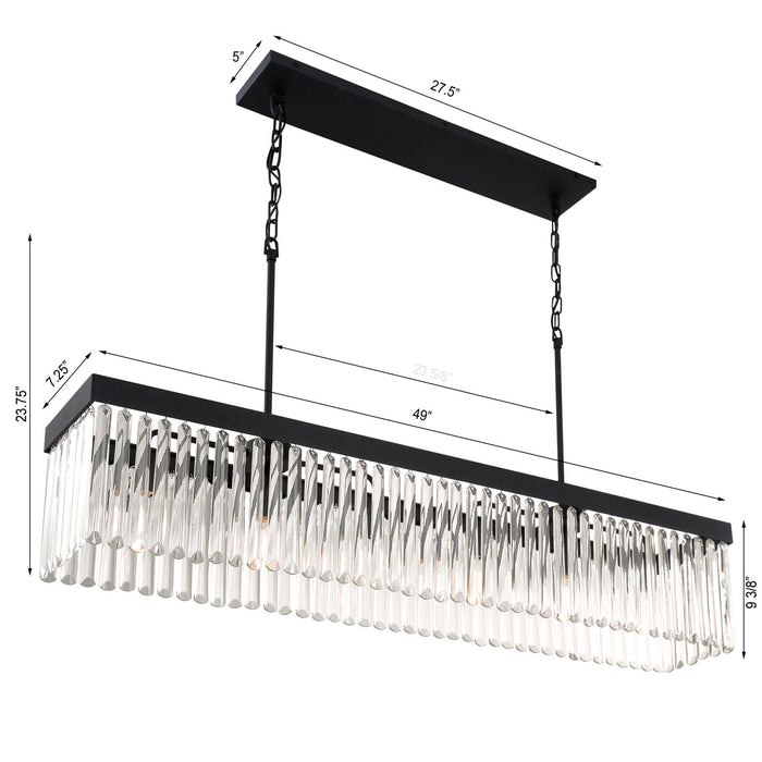 Crystorama EMO-5407-BF Six Light Chandelier, Black Forged