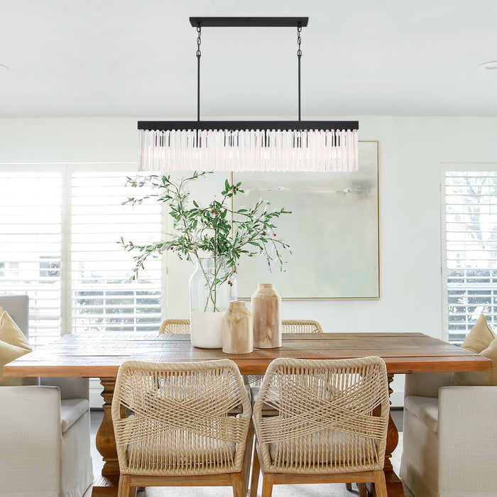 Crystorama EMO-5407-BF Six Light Chandelier, Black Forged