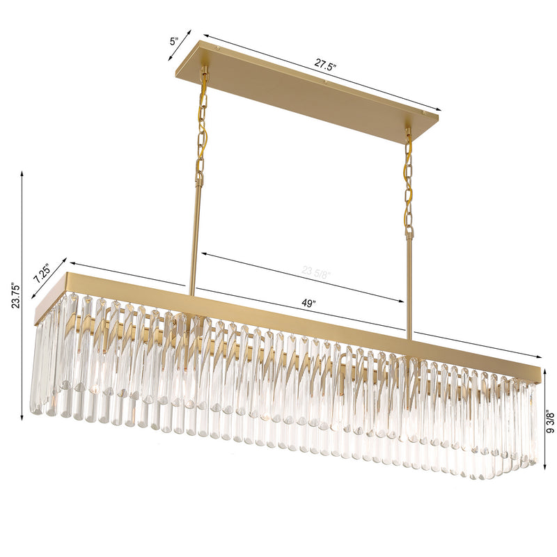 Crystorama EMO-5407-MG Six Light Chandelier, Modern Gold