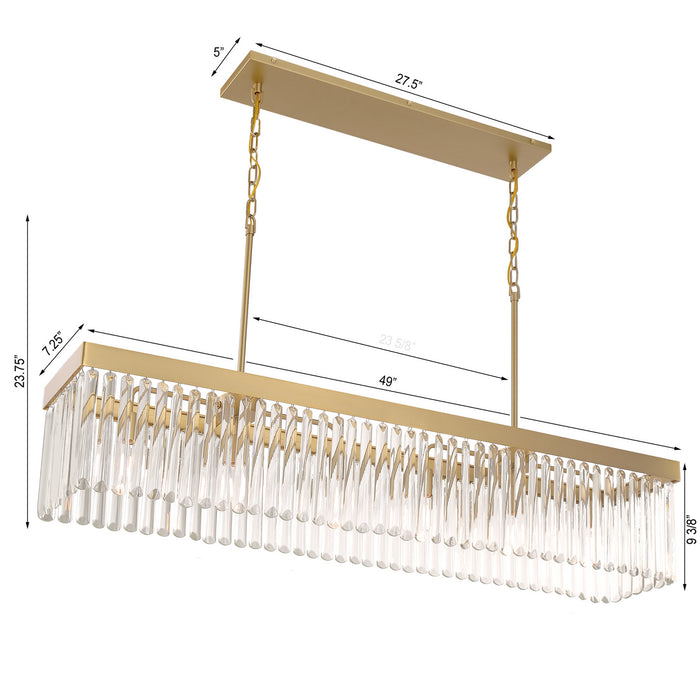 Crystorama EMO-5407-MG Six Light Chandelier, Modern Gold