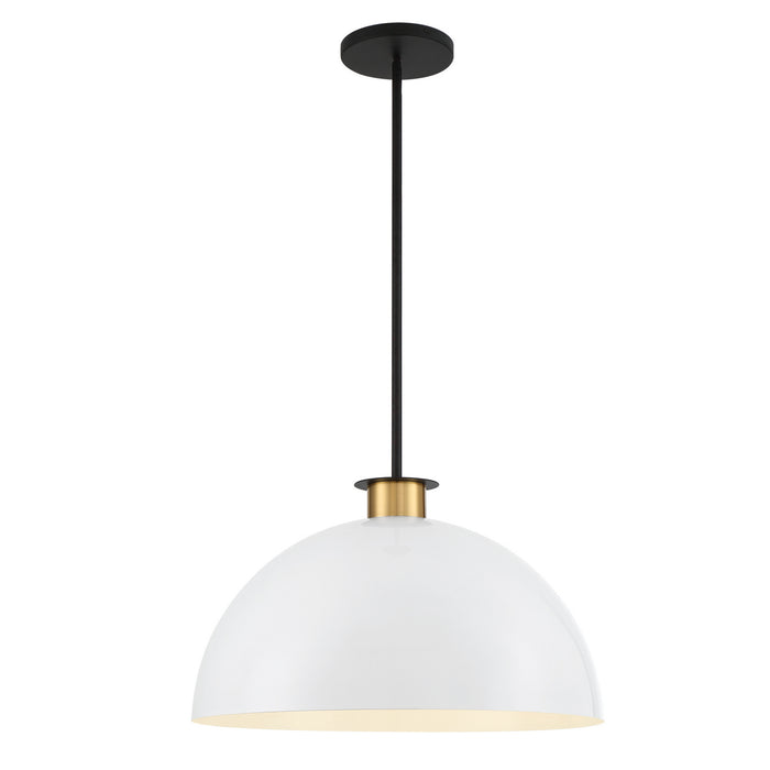 Crystorama GIG-815-BK-AG One Light Pendant, Black + Aged Brass