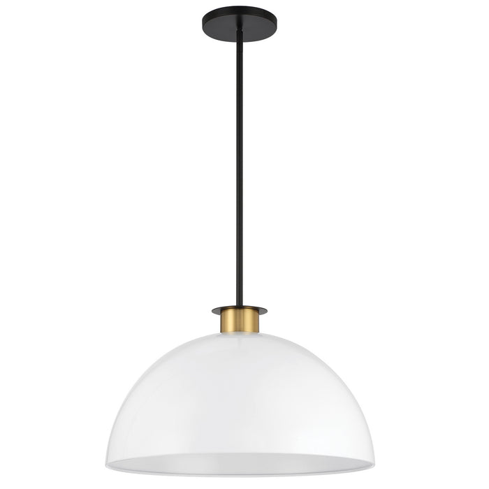 Crystorama GIG-815-BK-AG One Light Pendant, Black + Aged Brass