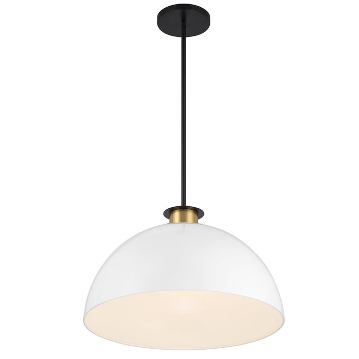 Crystorama GIG-815-BK-AG One Light Pendant, Black + Aged Brass