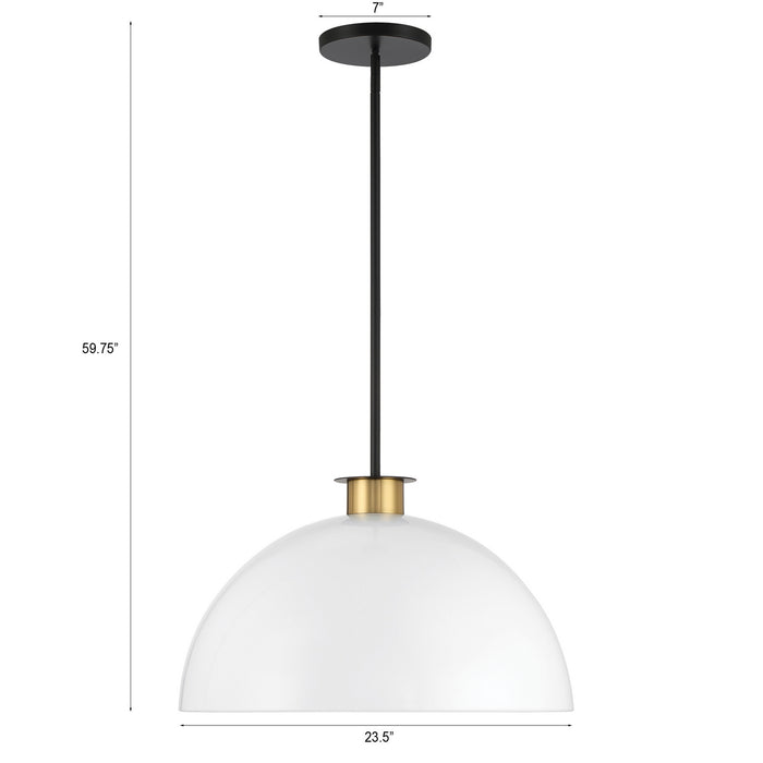 Crystorama GIG-815-BK-AG One Light Pendant, Black + Aged Brass