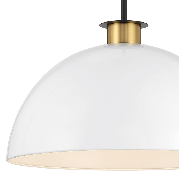 Crystorama GIG-815-BK-AG One Light Pendant, Black + Aged Brass