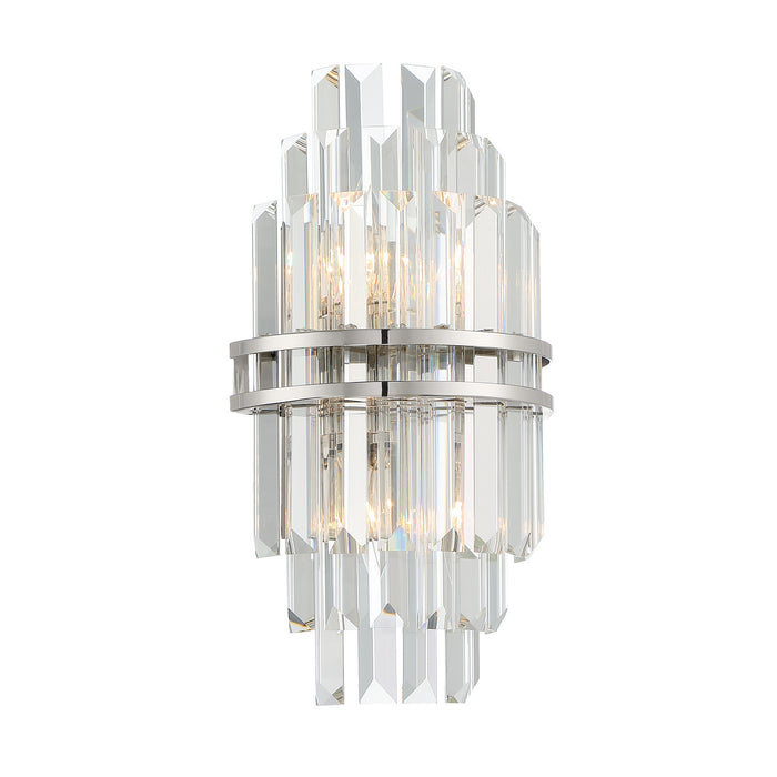 Crystorama HAY-1402-PN Two Light Wall Sconce, Polished Nickel