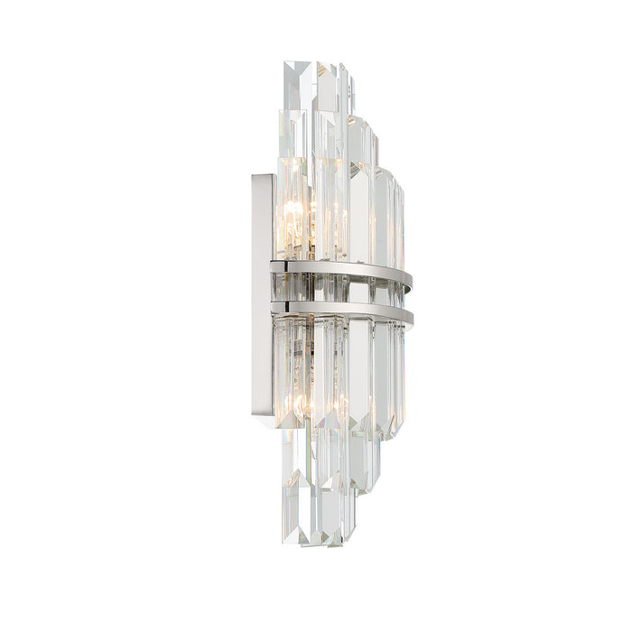 Crystorama HAY-1402-PN Two Light Wall Sconce, Polished Nickel