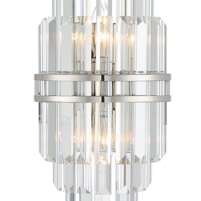 Crystorama HAY-1402-PN Two Light Wall Sconce, Polished Nickel