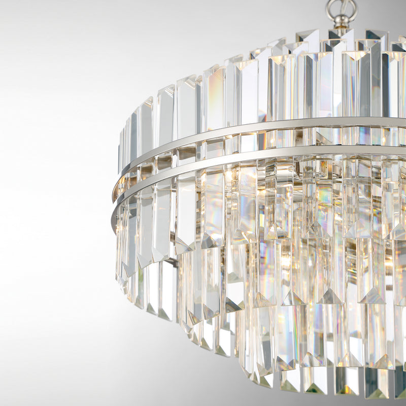 Crystorama HAY-1405-PN 12 Light Chandelier, Polished Nickel