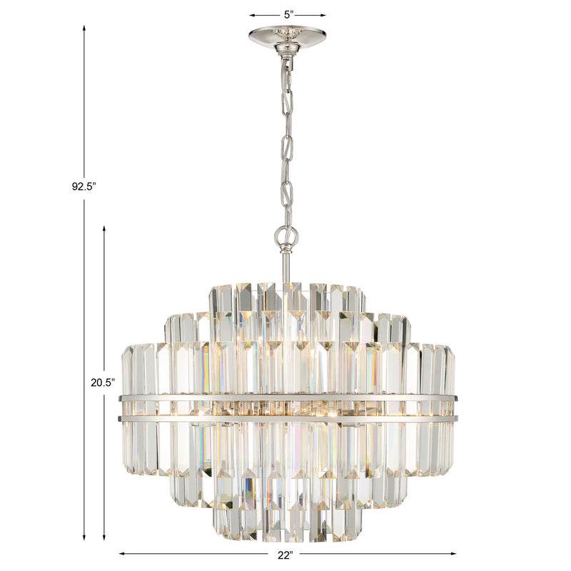 Crystorama HAY-1405-PN 12 Light Chandelier, Polished Nickel