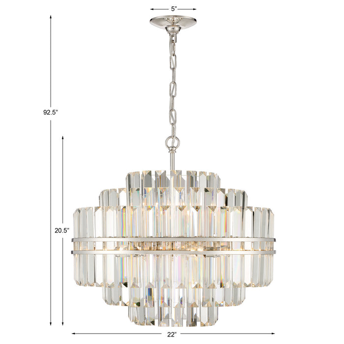 Crystorama HAY-1405-PN 12 Light Chandelier, Polished Nickel