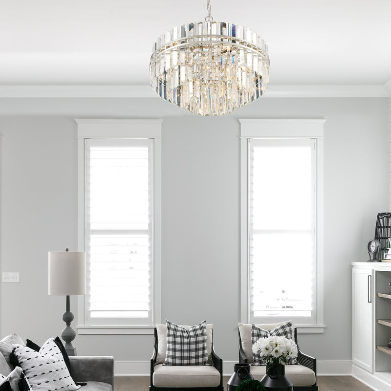 Crystorama HAY-1405-PN 12 Light Chandelier, Polished Nickel