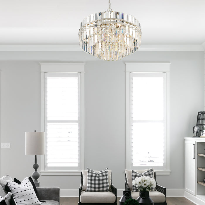 Crystorama HAY-1405-PN 12 Light Chandelier, Polished Nickel