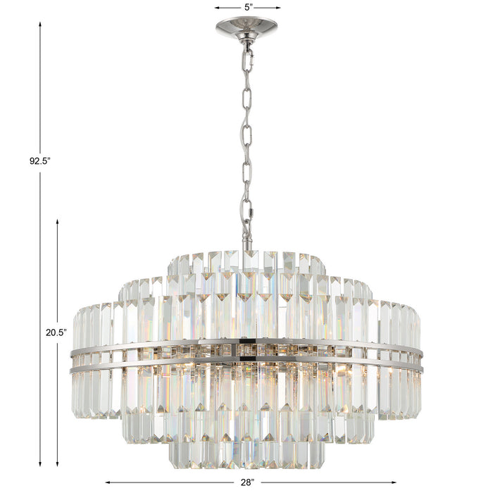 Crystorama HAY-1407-PN 16 Light Chandelier, Polished Nickel