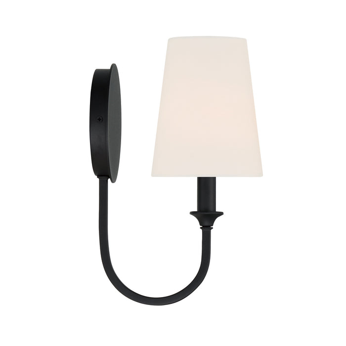 Crystorama PAY-921-BF One Light Wall Sconce, Black Forged