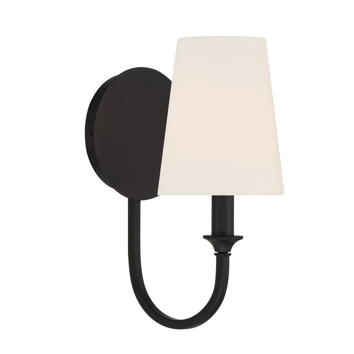 Crystorama PAY-921-BF One Light Wall Sconce, Black Forged