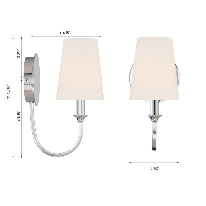Crystorama PAY-921-CH One Light Wall Sconce, Polished Chrome