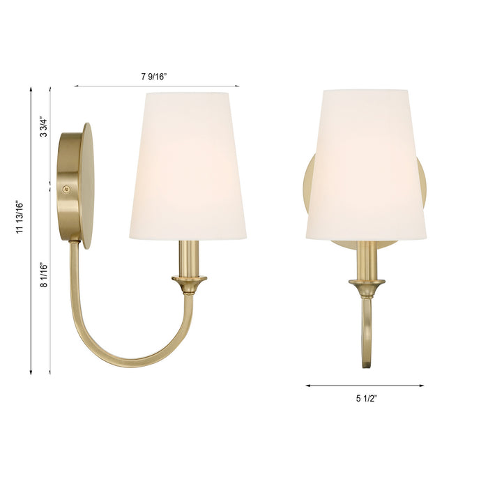 Crystorama PAY-921-VG One Light Wall Sconce, Vibrant Gold