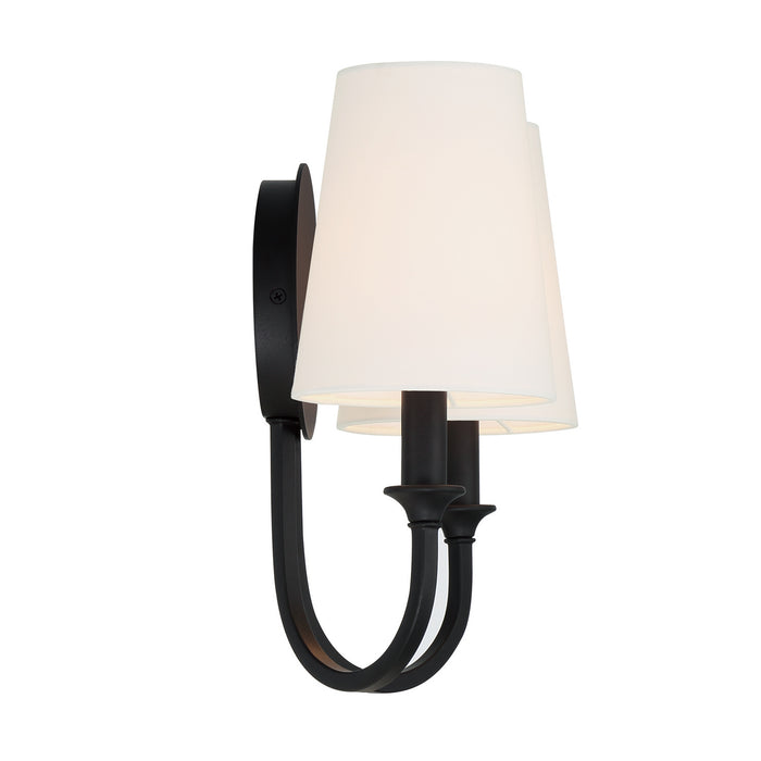 Crystorama PAY-922-BF Two Light Wall Sconce, Black Forged