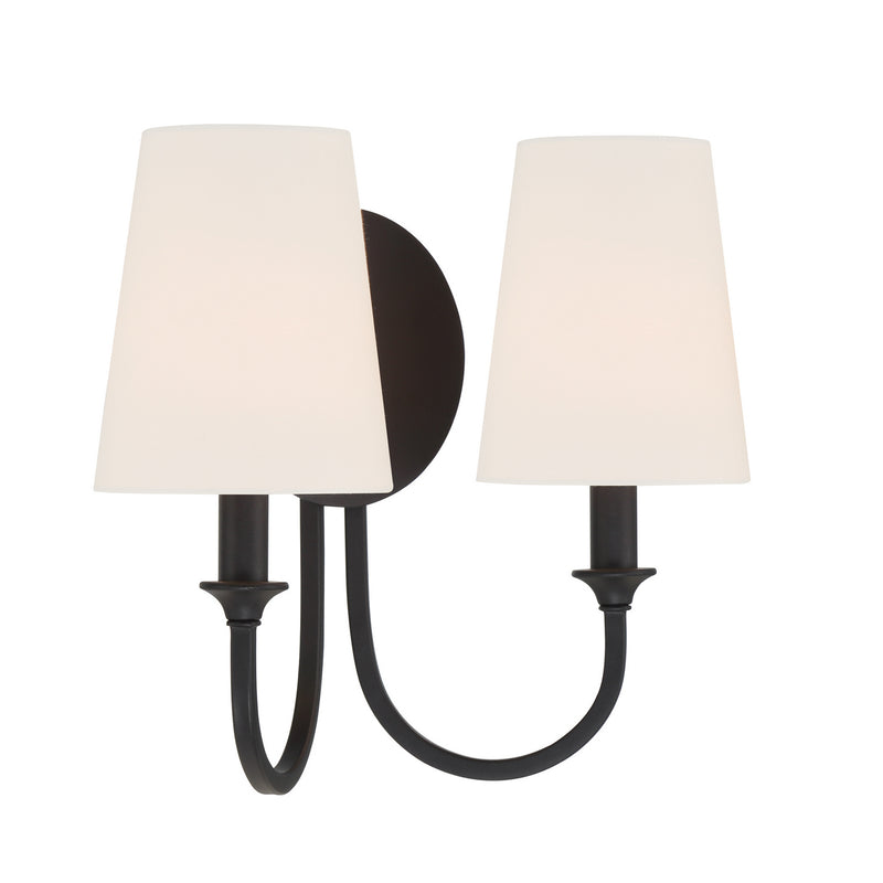 Crystorama PAY-922-BF Two Light Wall Sconce, Black Forged